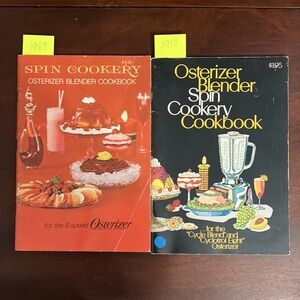 Set of 2 Vintage 1969 & 1970 Osterizer Blender Spin Cookery Cookbooks